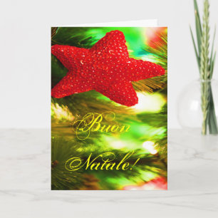 Cartão De Festividades Natal Buon Natale Red Christmas Star I