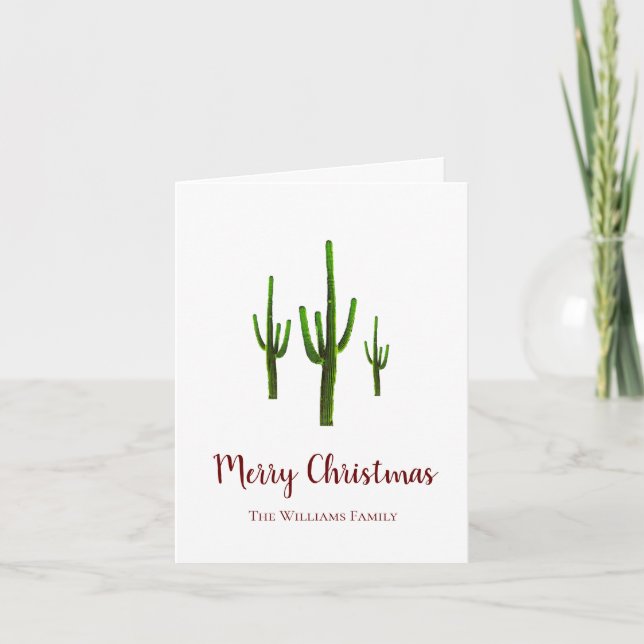 Cartão De Festividades Natal Cactus Fesert Sudoeste (Frente)