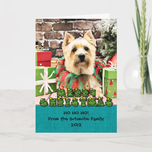 Cartão De Festividades Natal - Cairn Terrier - Lola (Frente)