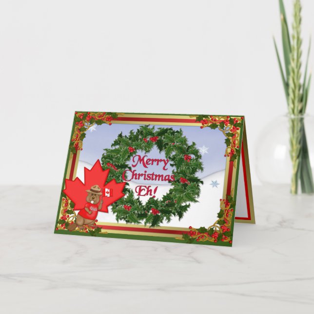 Cartão De Festividades Natal canadense (Frente)