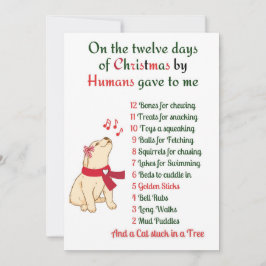 Cartão De Festividades Natal Canino,Cartão de Férias Cachorro