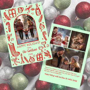 Cartão De Festividades Natal Caprichoso Arco Personalizado 4 FOTOS 