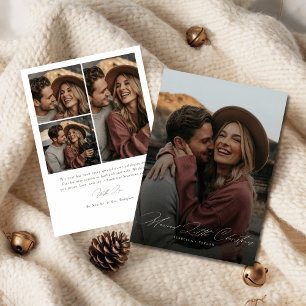 Cartão De Festividades Natal casado Colagem de Fotos Elegante