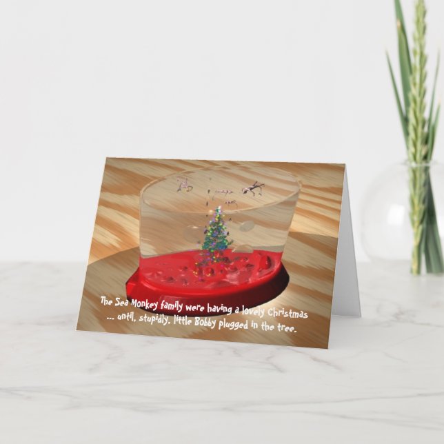 Cartão De Festividades Natal: Choque do macaco do mar (Frente)
