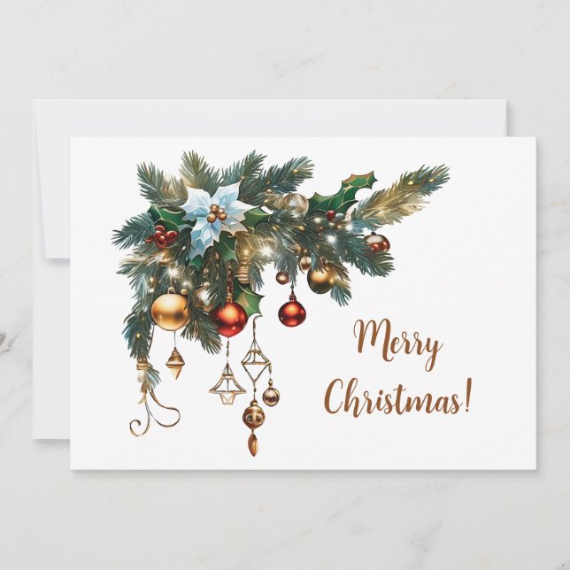 Cartão De Festividades Natal clássico (Frente)