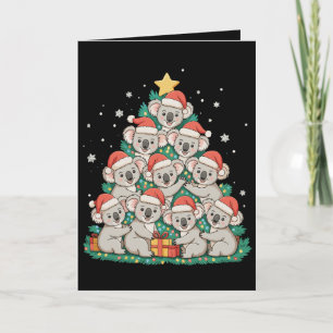 Cartão De Festividades Natal Coala Fofo Árvore Natal Festa Divertida