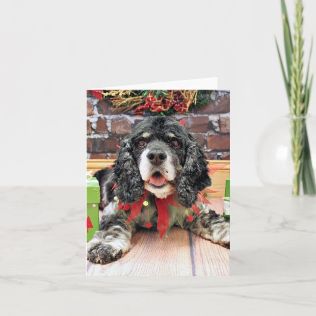 Cartão De Festividades Natal - cocker spaniel - Harley (Frente)