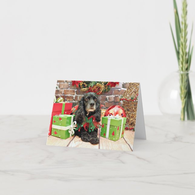 Cartão De Festividades Natal - Cocker Spaniel - Lily (Frente)