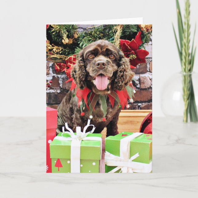 Cartão De Festividades Natal - cocker spaniel - Murphy (Frente)