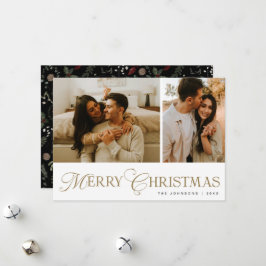Cartão De Festividades Natal Colagem de Fotos em Letra Elegante Moderna