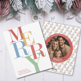 Cartão De Festividades Natal Colorido da feliz