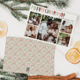 Cartão De Festividades Natal Colorido Festivo Cinco Foto 5x7