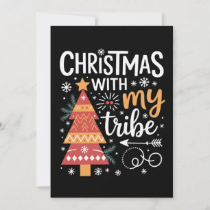 Cartão De Festividades Natal Com A Minha Tribo Xmas Correspondendo Famíli
