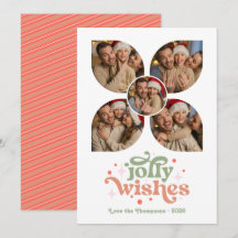 Natal com Colagem de Fotos Retro Blush & Sage