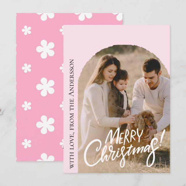 Cartão De Festividades Natal com Foto Moderna (Frente/Verso)