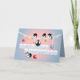 Cartão De Festividades Natal com Magpies e bolhas
