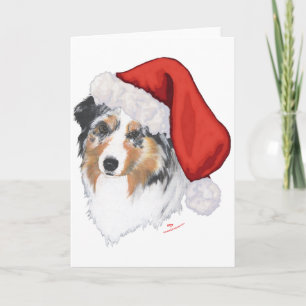 Cartão De Festividades Natal com Pastor Australiano