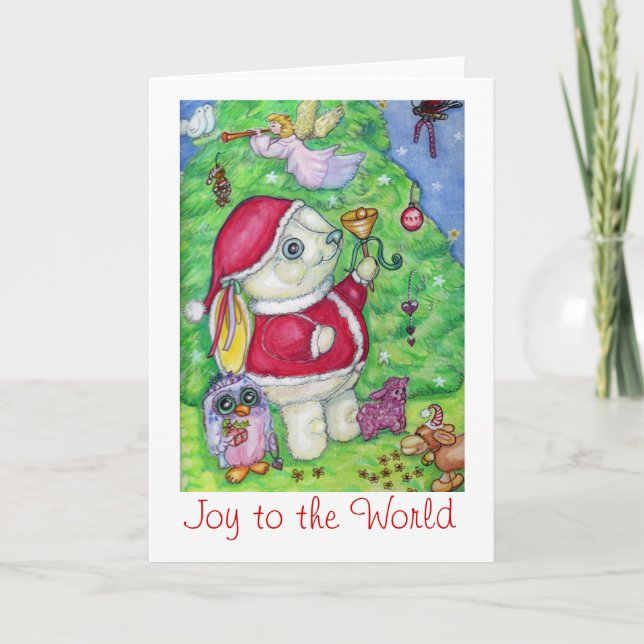 Cartão De Festividades Natal com Pookie (Frente)