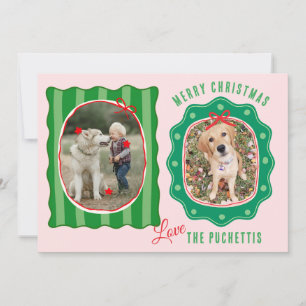 Cartão De Festividades Natal com Quadro de Duas Imagens Brilhante
