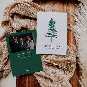 Cartão De Festividades Natal comercial da árvore do pinheiro de aquarela