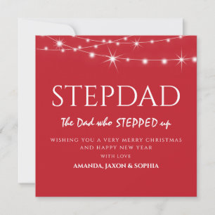 Cartão De Festividades Natal Contemporâneo Personalizado para Padrasto