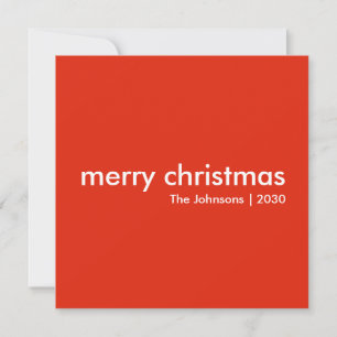 Cartão De Festividades Natal Contemporâneo Red Modern Simple Square