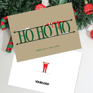 Cartão De Festividades Natal corporativo do Green & Tan Elf Shenanigans