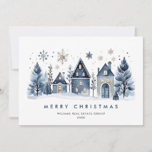 Cartão De Festividades Natal Corporativo Minimalista em Cidade do Interio