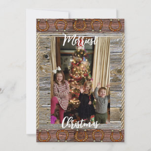Cartão De Festividades Natal Country e Western Personalizado com Foto  