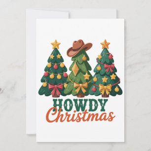 Cartão De Festividades Natal Cowgirl Western do Oeste Americano