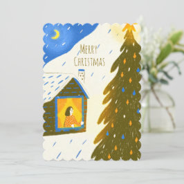 Cartão De Festividades Natal Cozy Noite de Natal