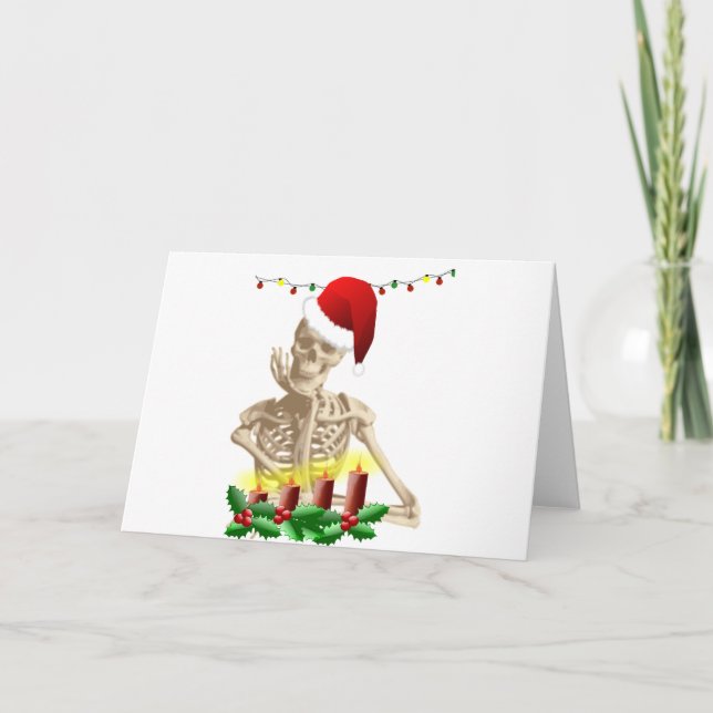 Cartão De Festividades natal crânio (Frente)