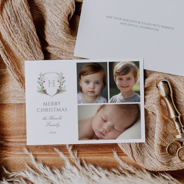 Cartão De Festividades Natal Crest 3 Foto (Criador carregado)