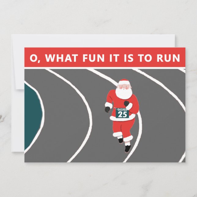 Cartão De Festividades Natal Criativo de Corrida (Frente)