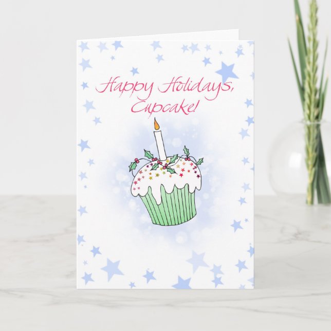 Cartão De Festividades natal cupcake (Frente)