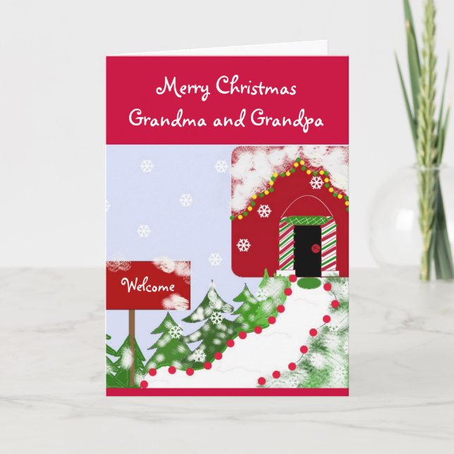 Cartão De Festividades Natal da avó e do vovô… (Frente)