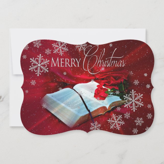 Cartão De Festividades Natal da Bíblia cristã (Frente)