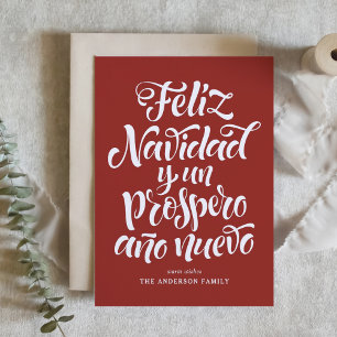 Cartão De Festividades Natal da Calligrafia Red Feliz Navidad