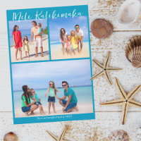 Natal da Colagem de Fotos Chic Blue Mele Kalikimak