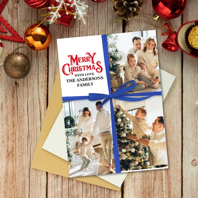 Cartão De Festividades Natal da Colagem de Fotos da Família Molhada de Pr (Criador carregado)
