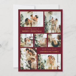 Cartão De Festividades Natal da Colagem de Fotos da Tipografia Moderna Ve