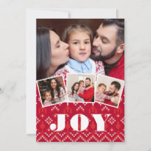 Natal da Colagem de Fotos de Joy Fairisle Nórdica