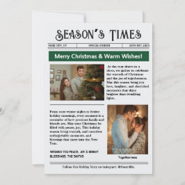 Cartão De Festividades Natal da Colagem de Fotos do Arch da Newsletter