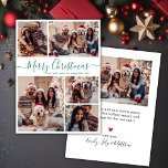 Cartão De Festividades Natal da Colagem de Fotos do Elegant Green Script<br><div class="desc">A Moderna e Simples Caligrafia Verde Elegante 5 Foto Colagem Feliz Cartão de Férias de Natal. Este minimalista e festivo modelo de cartão de cartões de natal com cinco (5) fotos apresenta uma bonito colagem de fotos em grade e diz "Feliz Natal"! O texto de saudação do "Feliz Natal" é...</div>