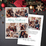 Cartão De Festividades Natal da Colagem de Fotos do Elegant Green Script<br><div class="desc">A Moderna e Simples Caligrafia Verde Elegante 5 Foto Colagem Feliz Cartão de Férias de Natal. , POR FAVOR, ESSAS PLACAS DE TAMANHO X 8, 75" DE 6, 5" SÃO MAIORES QUE A MÉDIA, DEVIDO AO TAMANHO MAIOR DA PLACA, É QUASE CERTO QUE OS CUSTOS DE POSTAGEM SERÃO MAIS ALTO....</div>