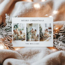 Cartão De Festividades Natal da Colagem de Fotos do Elegante Moderno 3