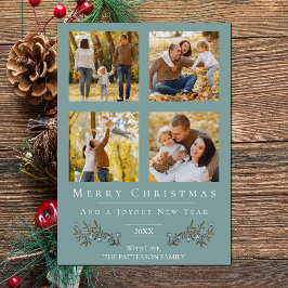 Cartão De Festividades Natal da Colagem de Fotos Jingle Bells | Cerceta