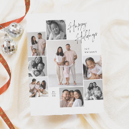 Cartão De Festividades Natal da Colagem de Fotos Moderna Minimalista 9