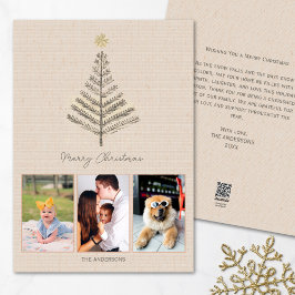 Cartão De Festividades Natal da Colagem de Fotos Personalizada Minimalist