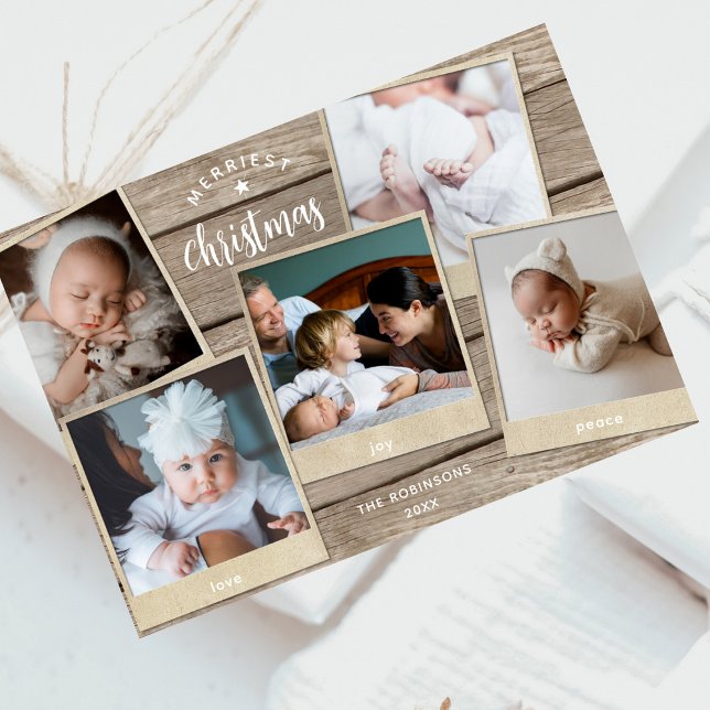 Cartão De Festividades Natal da Colagem Multifotográfica de Madeira Elega (Criador carregado)